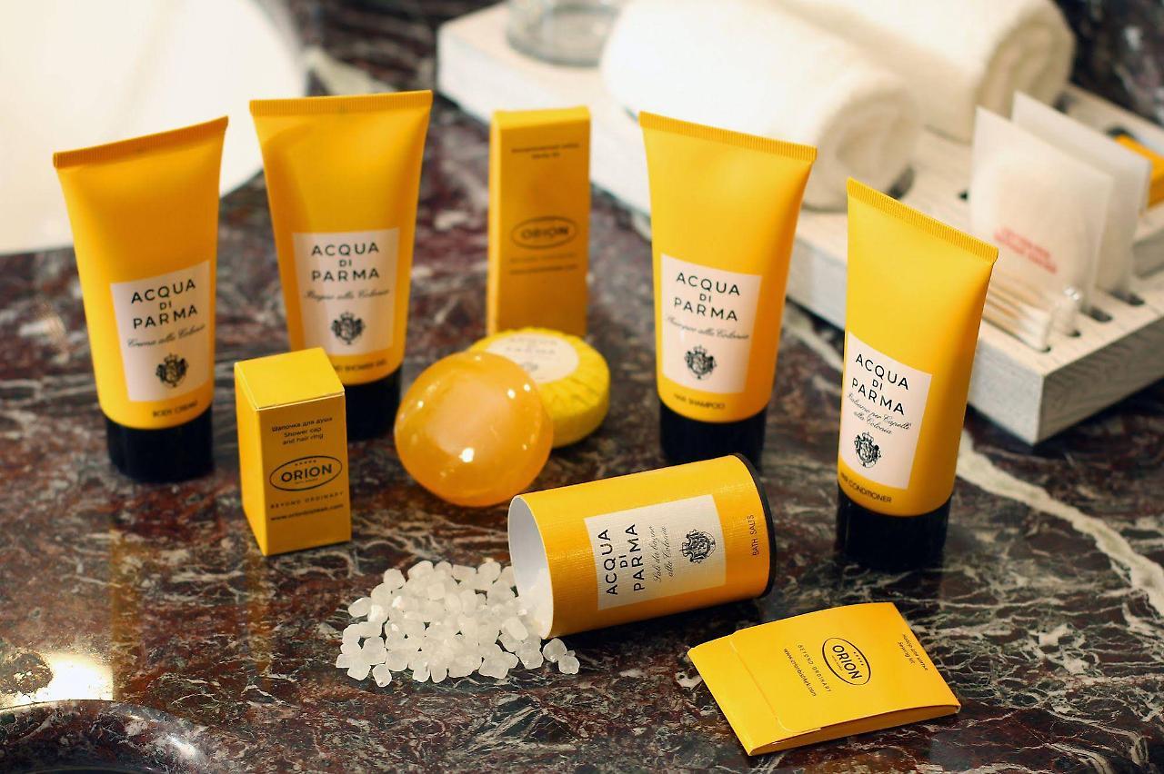 Orion Hotel Bischkek Exterior foto Acqua di Parma products